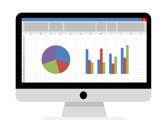Illustration einer Excel Tabelle auf einem Monitor