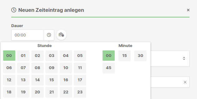 Eingabeintervall 15 min