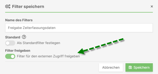 Filter Einstellungen