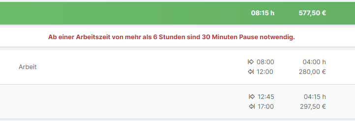 Pausenwarnungen bei SpikeTime