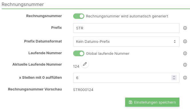 Rechnungsnummer ohne Datumsprefix