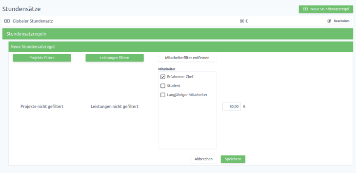 Neue Regel anlegen SpikeTime Zeiterfassung Version 3