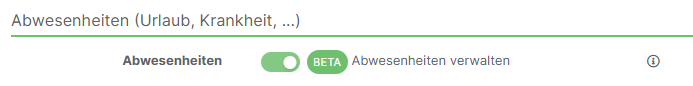 Abwesenheitsverwaltung aktivieren