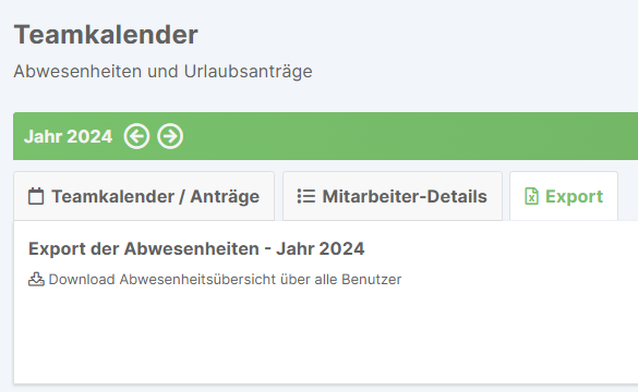 Abwesenheiten Export
