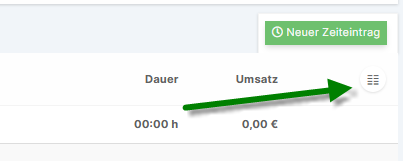 Spalteneinstellungen der Liste