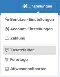 Zusatzfelder im Menü