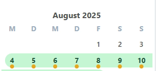 Nicht genehmigte Abwesenheit mit gelbem Punkt