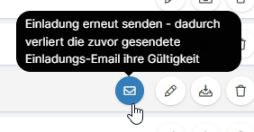 Button zum erneuten Versenden der Einladungs-E-Mail