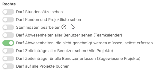 Projektberechtigungen: Alle Projekte oder einzelne Projekte