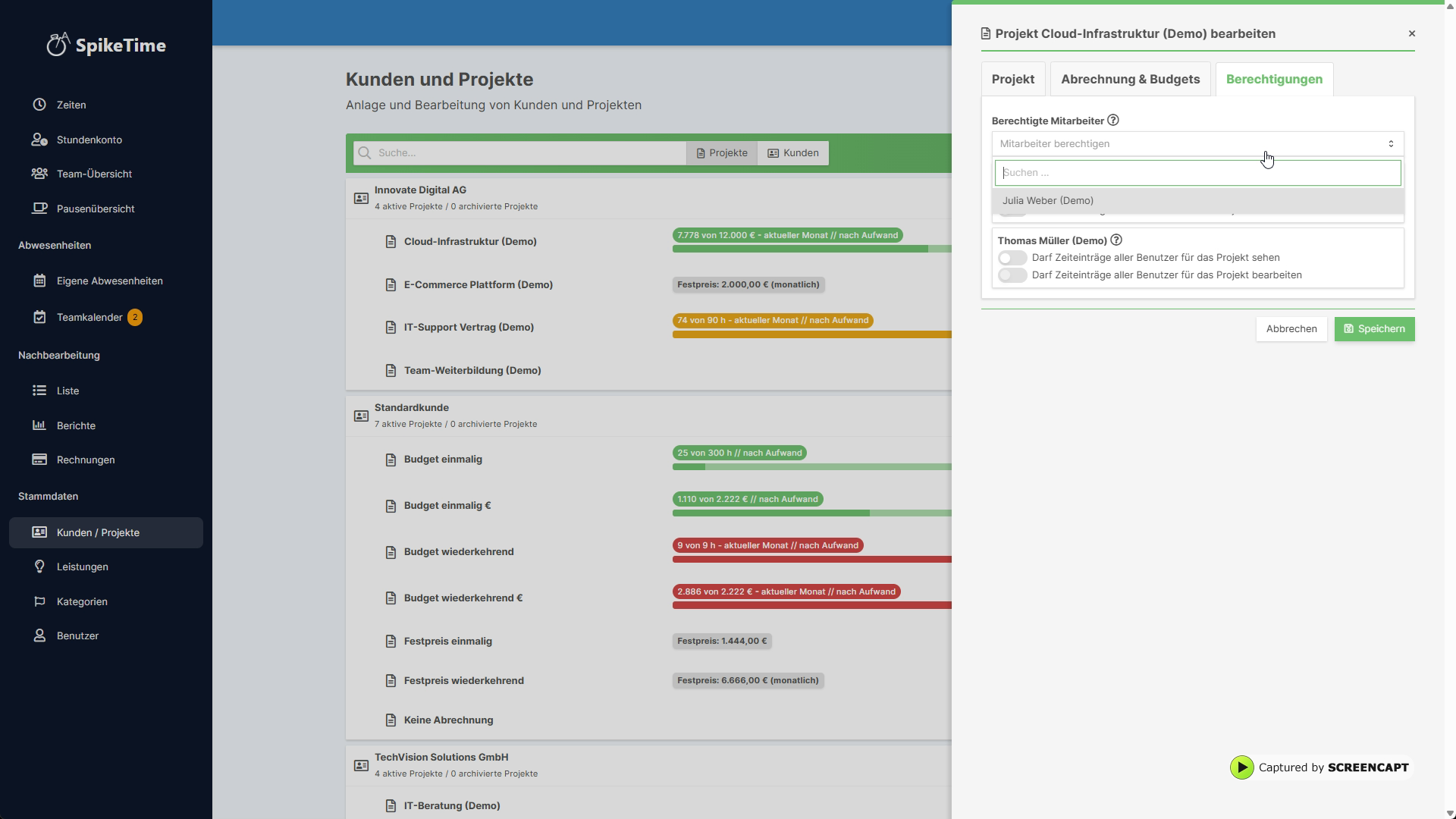 Weitere Berechtigungseinstellungen