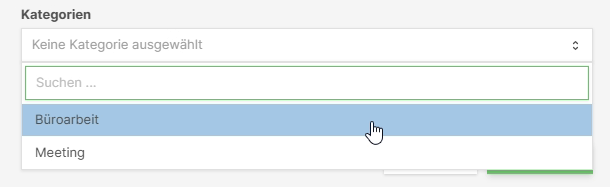 Kategorien zu einem Zeiteintrag hinzufügen