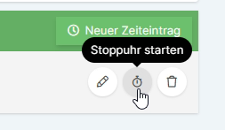 Stoppuhr von einem bestehenden Zeiteintrag starten