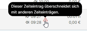 Darstellung überlappender Zeiteinträge