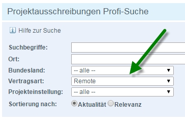 Remote Projekte bei Freelancermap